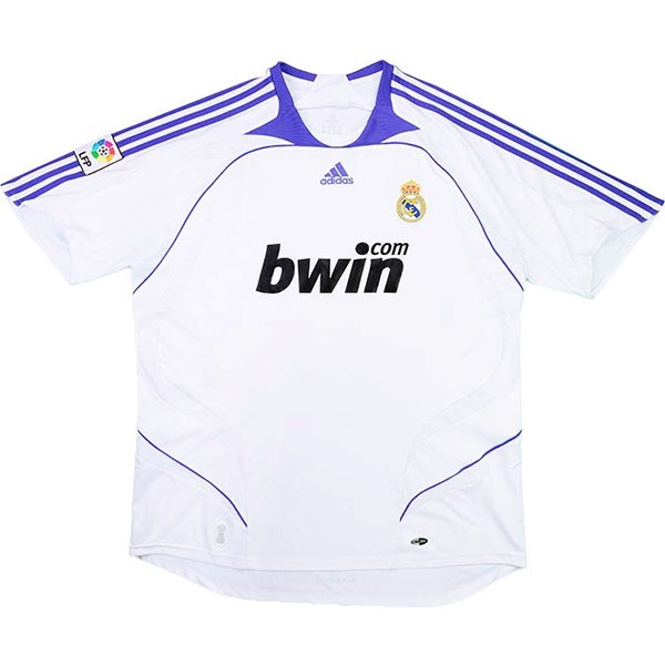 Camiseta Real Madrid Replica Primera Ropa Retro 2007 2008 Blanco